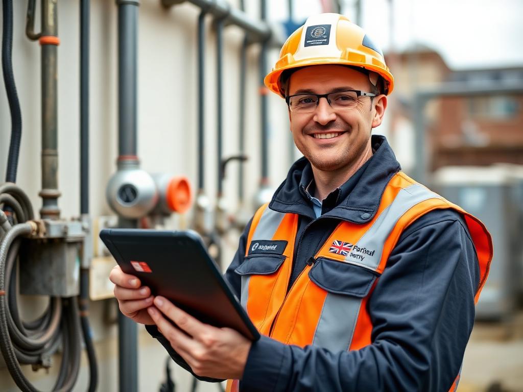 Affordable Websites London — British electrician with tablet on jobsite, Smarter Website Launch